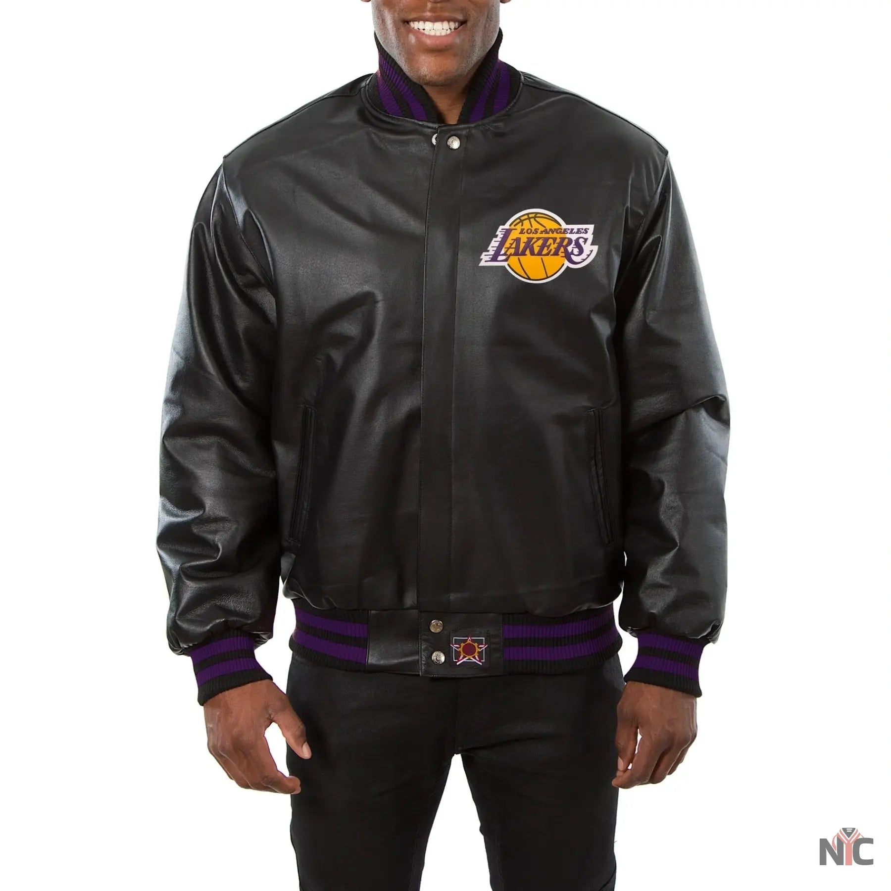Los Angeles Lakers Black Leather Varsity Jacket NYC Jackets