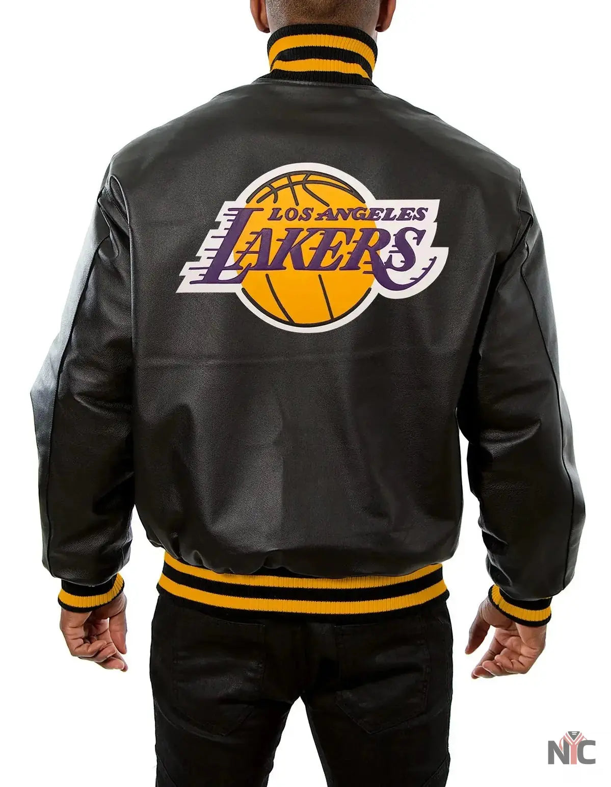 Los Angeles Lakers Black Leather Varsity Jacket NYC Jackets