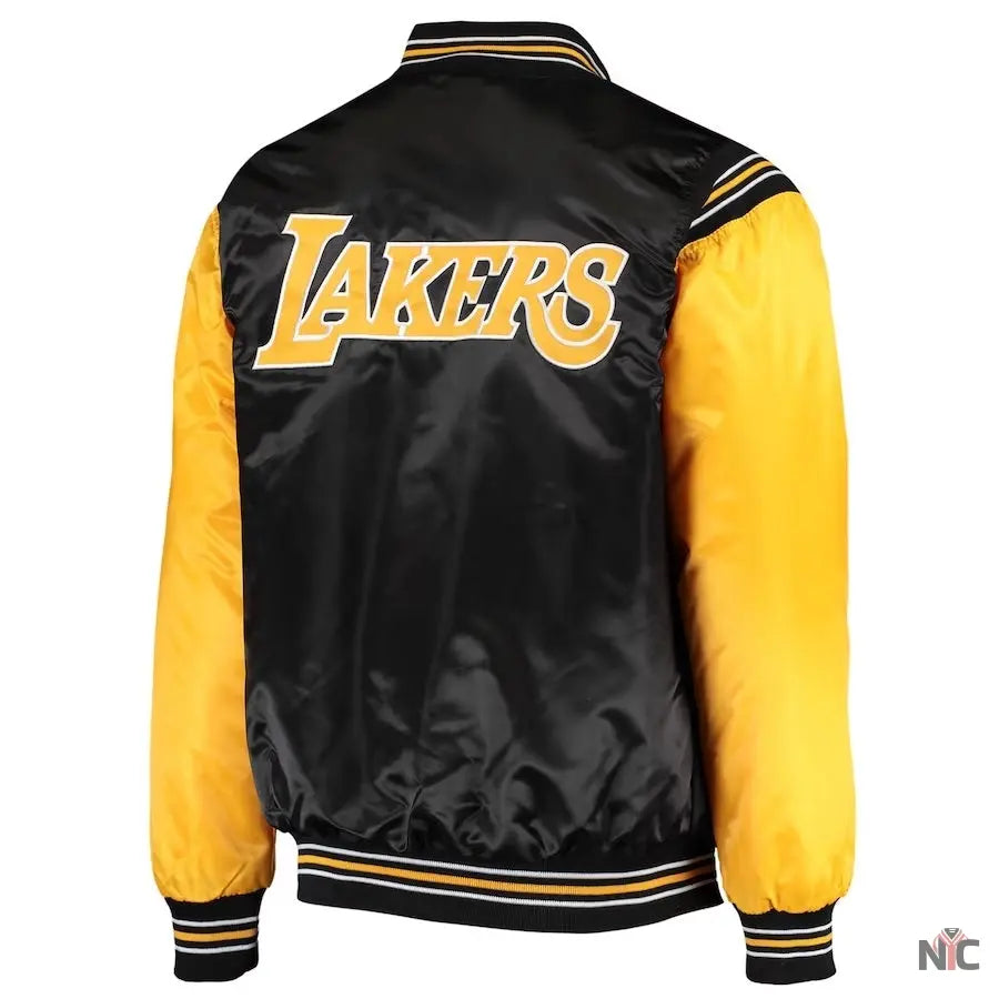 Los Angeles Lakers Enforcer Full-Snap Satin Varsity Jacket NYC Jackets