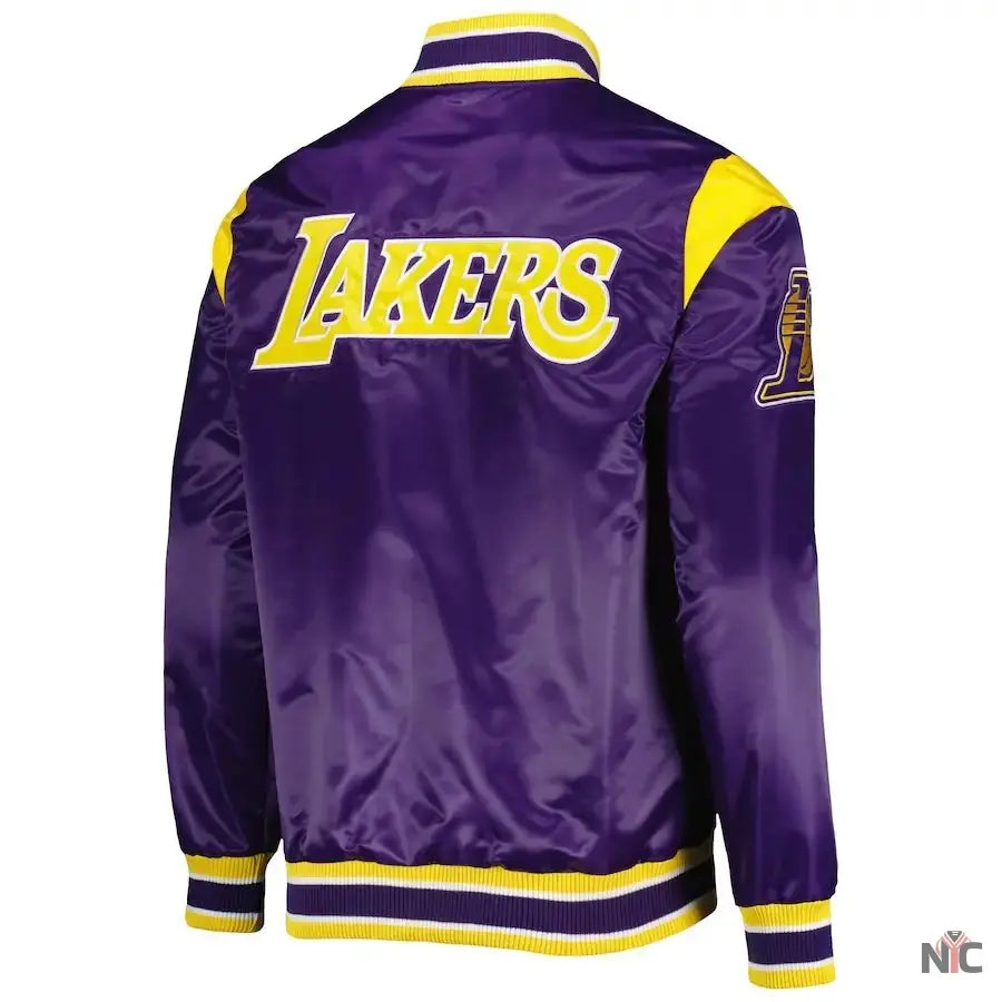 Los Angeles Lakers Force Play Purple Satin Jacket NYC Jackets