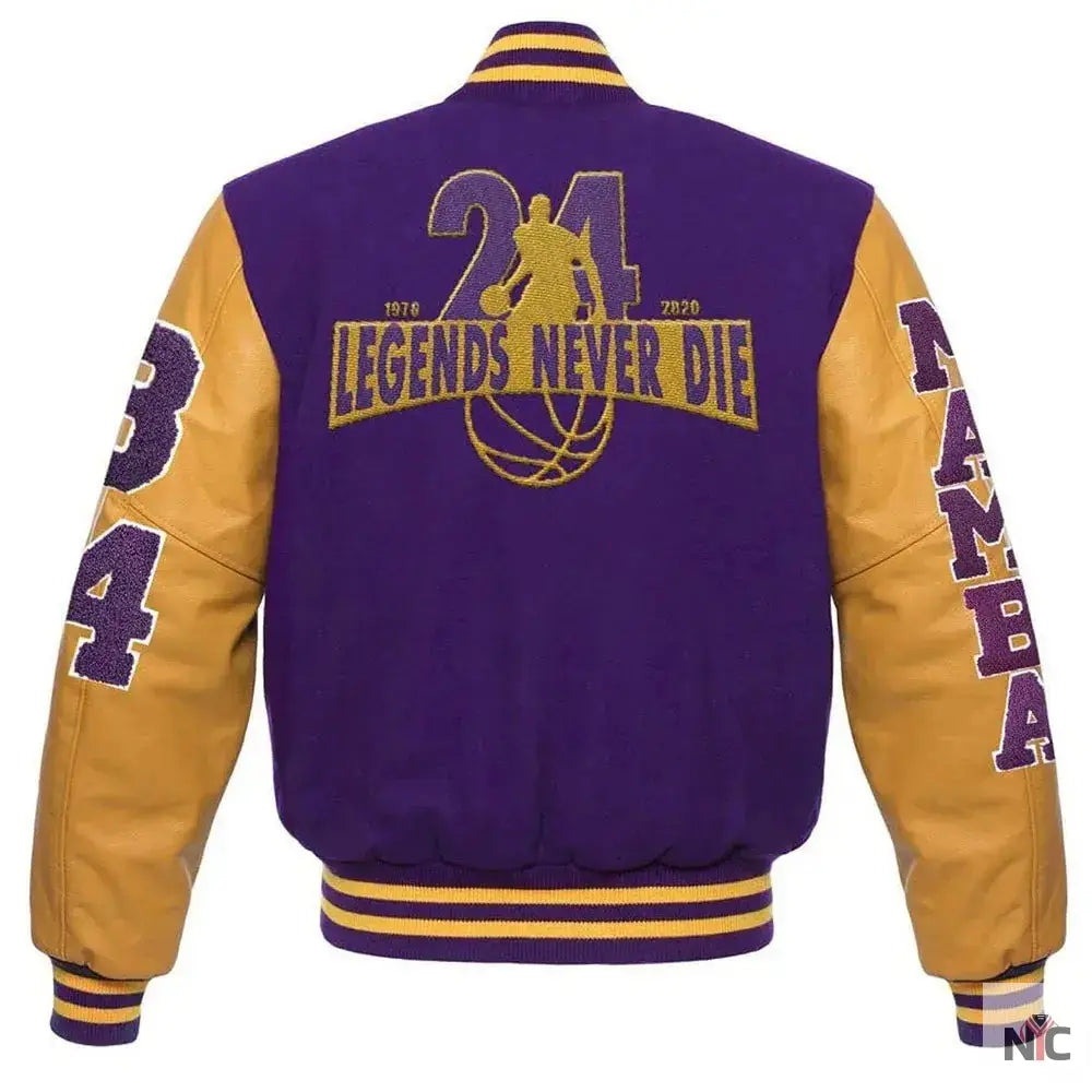 Los Angeles Lakers Kobe Bryant Mamba Letterman Jacket NYC Jackets