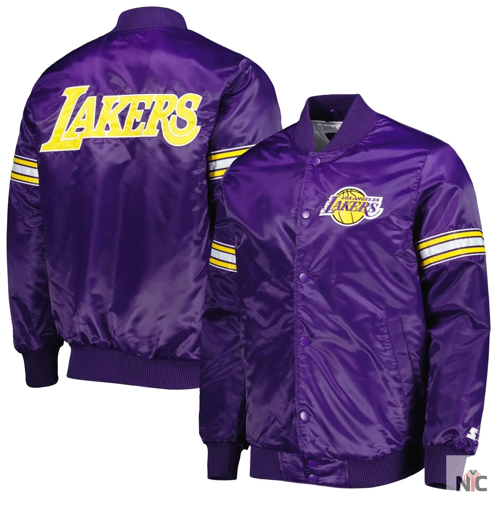 Los Angeles Lakers Pick & Roll Purple Varsity Jacket NYC Jackets