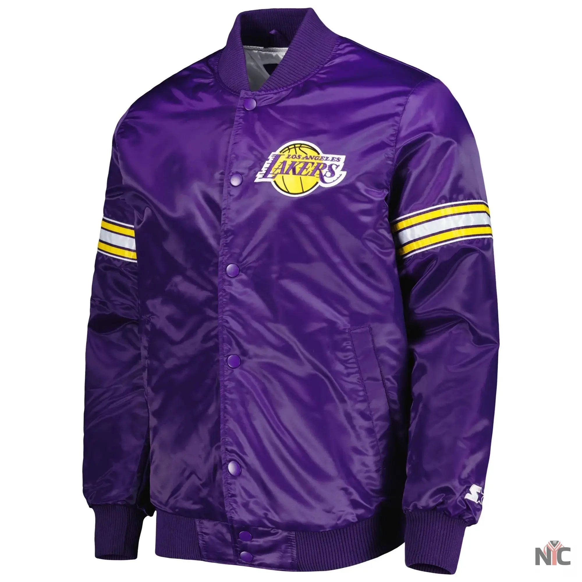 Los Angeles Lakers Pick & Roll Purple Varsity Jacket NYC Jackets