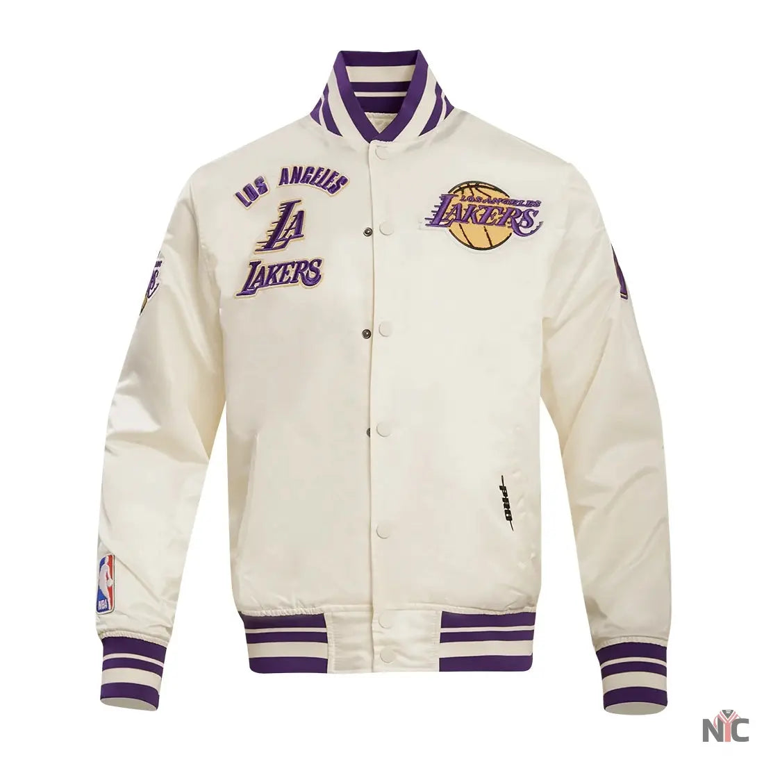 Los Angeles Lakers Retro Classic Rib Satin Varsity Jacket NYC Jackets