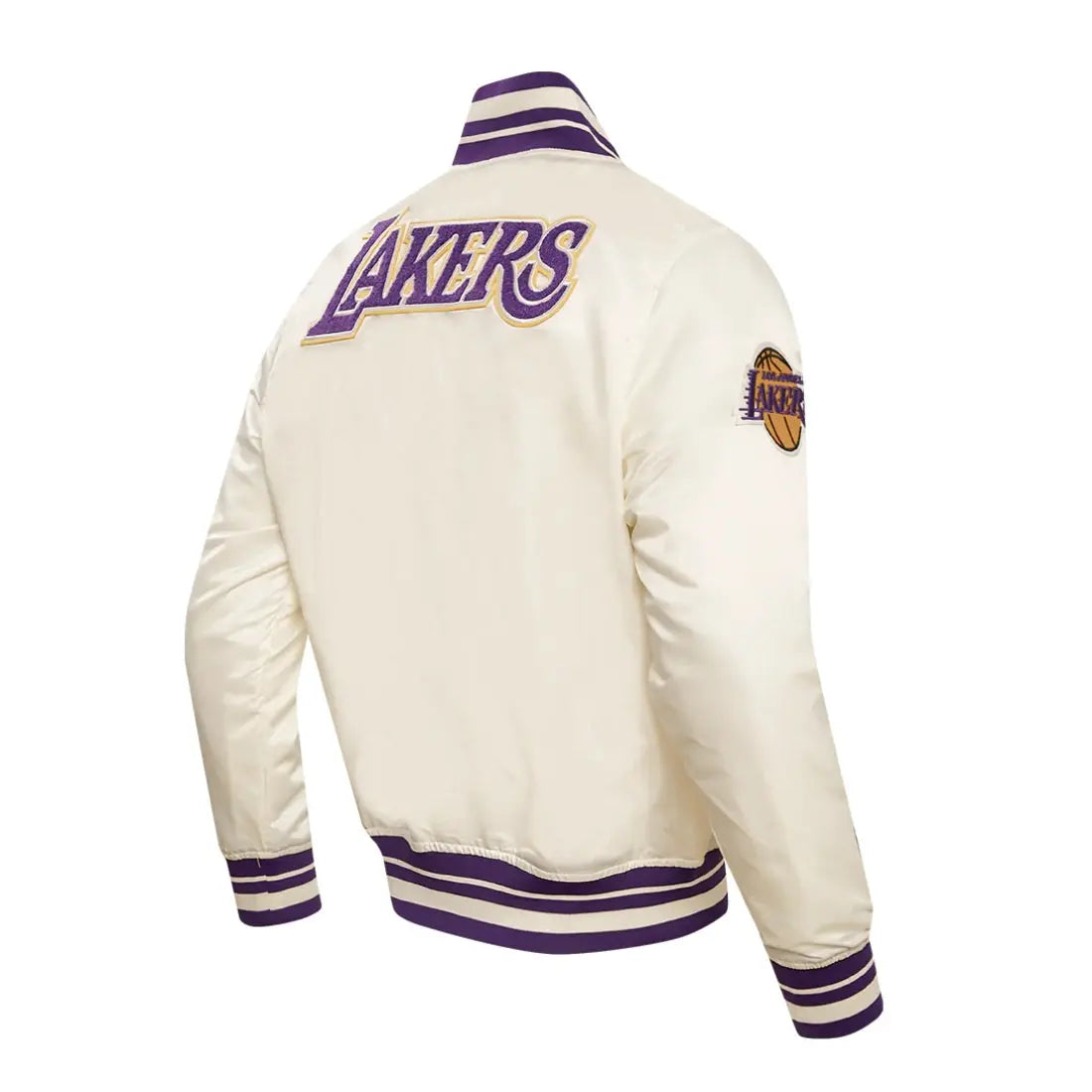 Los Angeles Lakers Retro Classic Rib Satin Varsity Jacket NYC Jackets