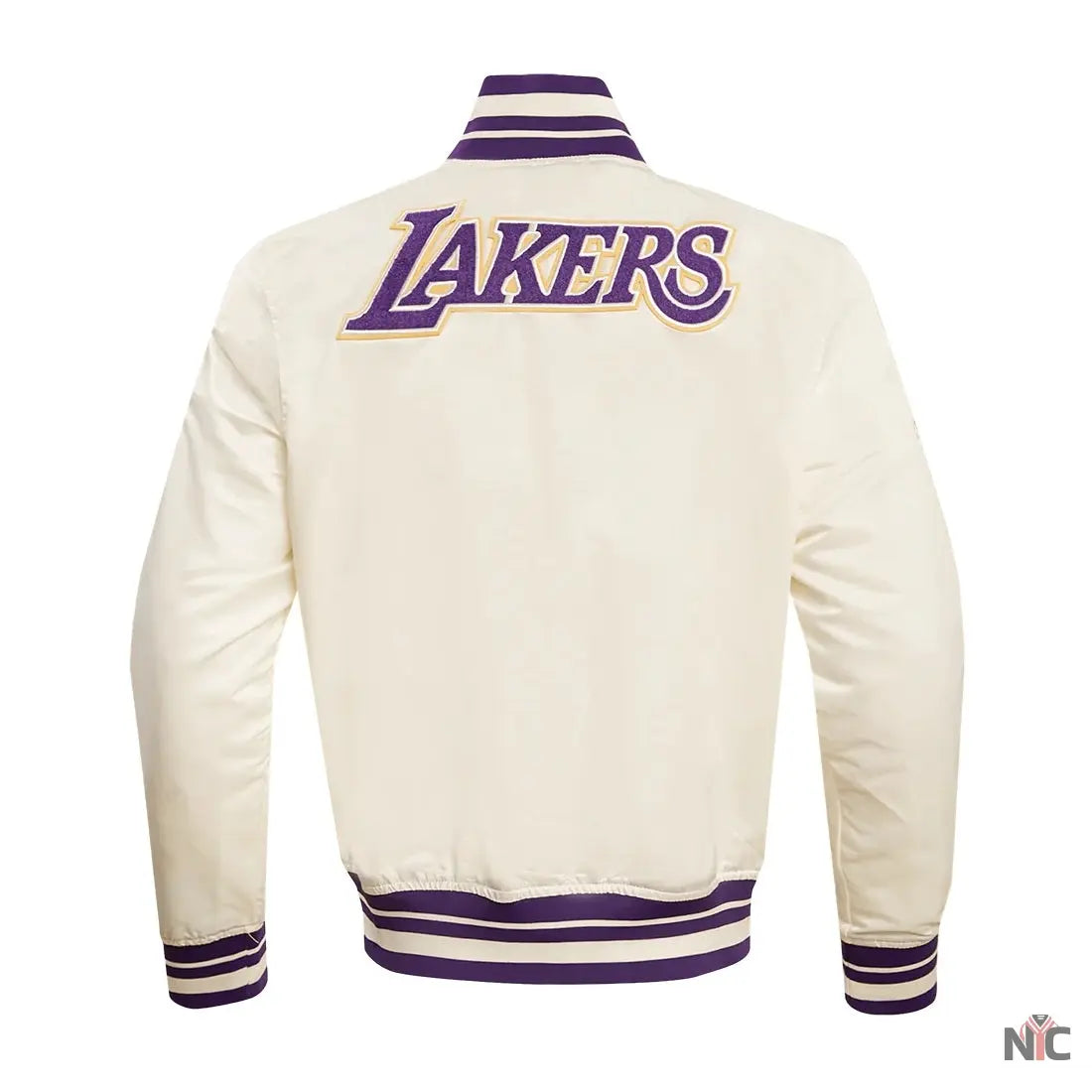 Los Angeles Lakers Retro Classic Rib Satin Varsity Jacket NYC Jackets