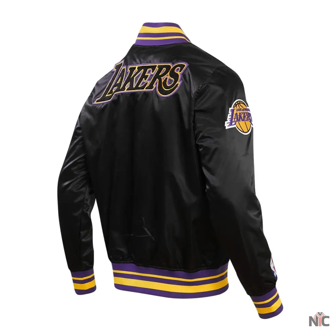 Los Angeles Lakers Retro Classic Rib Satin Varsity Jacket NYC Jackets