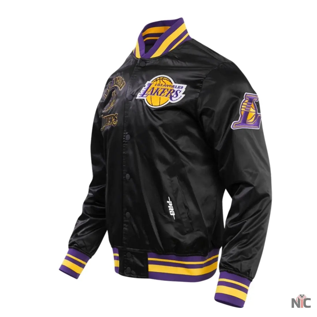 Los Angeles Lakers Retro Classic Rib Satin Varsity Jacket NYC Jackets