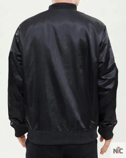 Los Angeles Lakers Wordmark Black Satin Jacket NYC Jackets