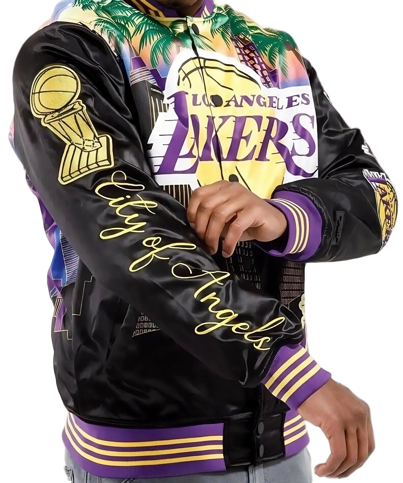 Los Angeles Lakers Black Championship Satin Jacket