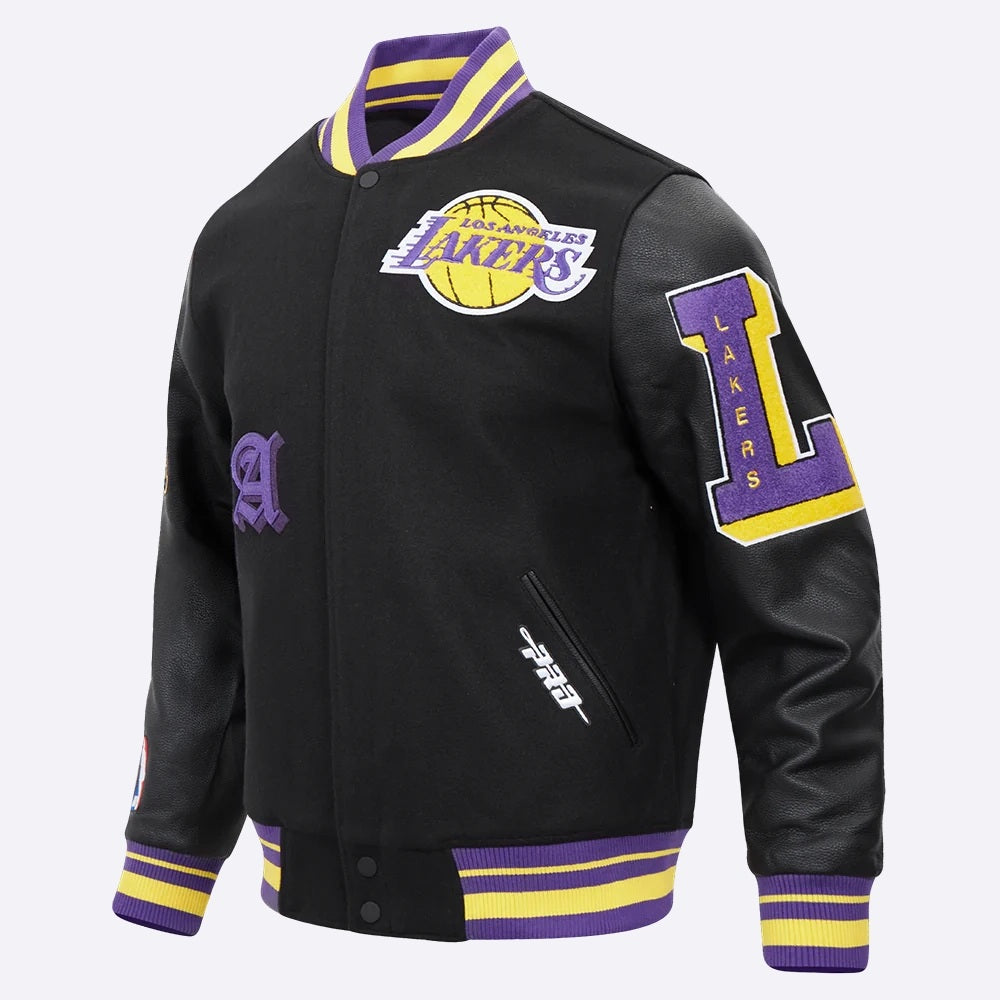 Los Angeles Lakers Old English Varsity Jacket