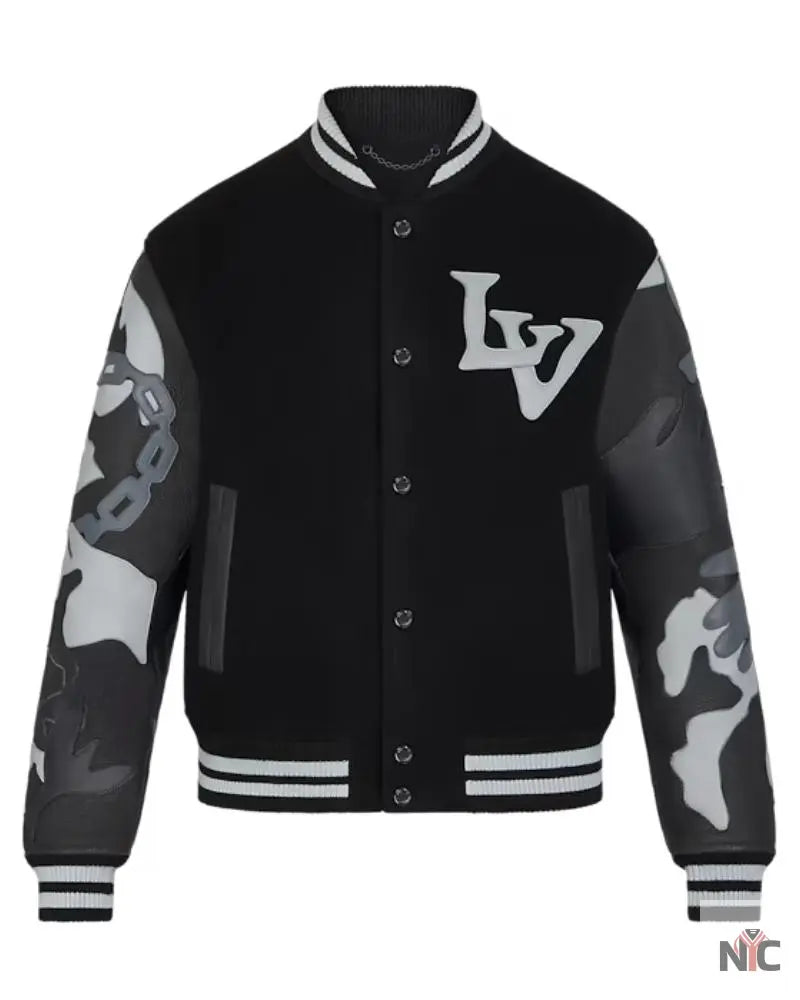 Louis Vuitton Chains Camo Varsity Jacket NYC Jackets