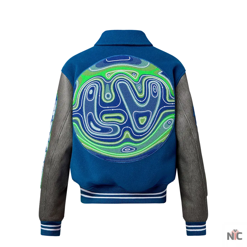 Louis Vuitton Embroidered Blouson Grey And Blue Jacket NYC Jackets