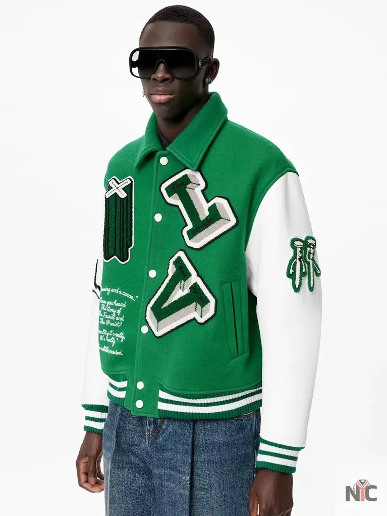 Louis Vuitton Green Varsity Jacket NYC Jackets