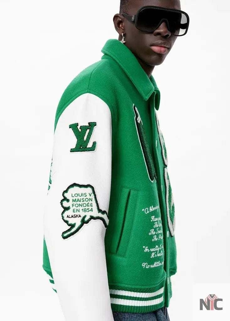 Louis Vuitton Green Varsity Jacket NYC Jackets