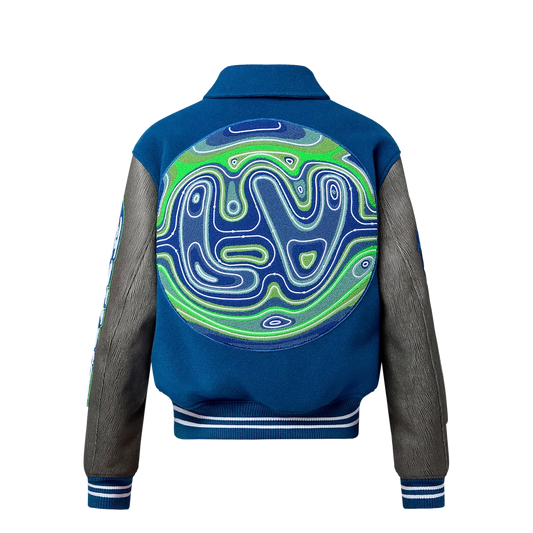 Louis Vuitton Embroidered Blouson Grey And Blue Jacket