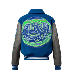 Louis Vuitton Embroidered Blouson Grey And Blue Jacket