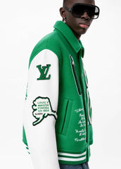 Louis Vuitton Green Varsity Jacket