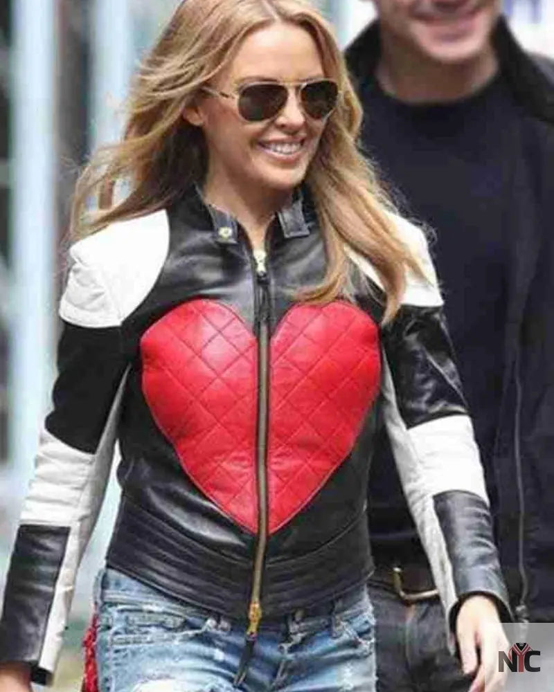 Love Heart Kylie Minogue Leather Jacket NYC Jackets