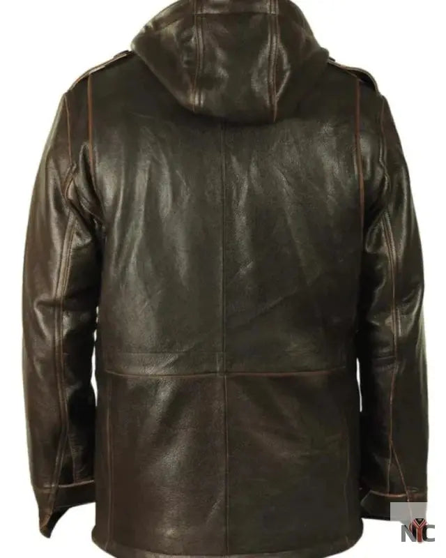 M-65 Cap Brown Field Leather Military Jacket NYC Jackets
