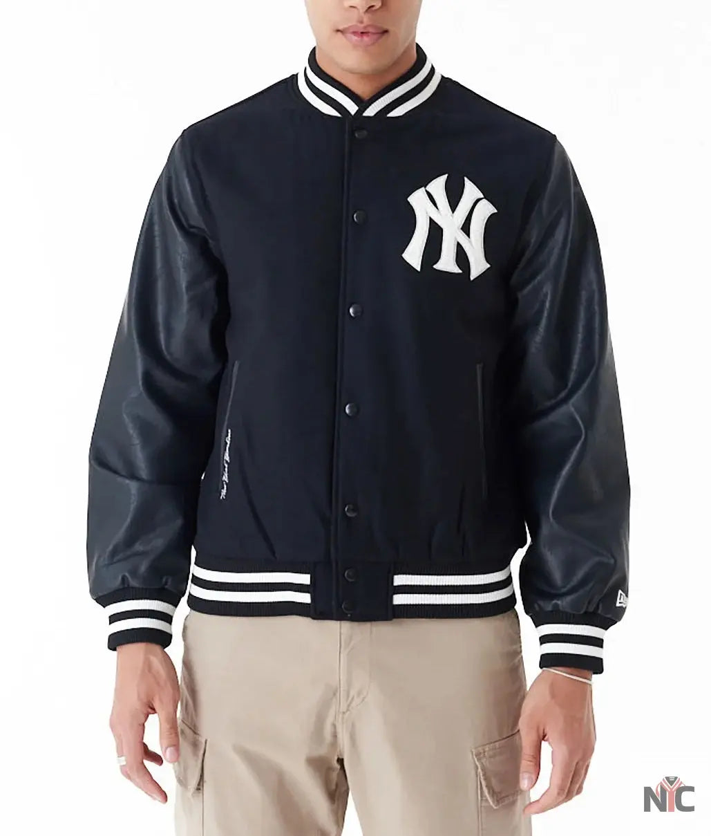 MLB New York Yankees World Series Black Varsity Jacket NYC Jackets