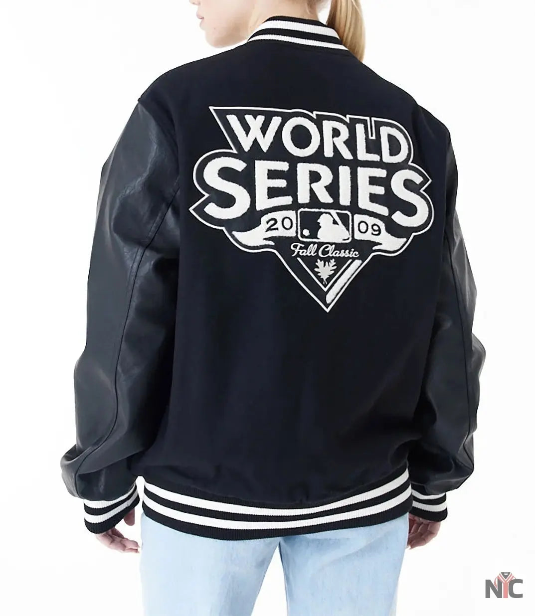 MLB New York Yankees World Series Black Varsity Jacket NYC Jackets