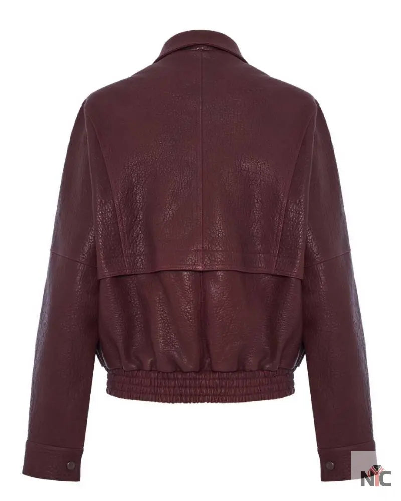 Magda Butrym Vintage Leather Bomber Jacket NYC Jackets