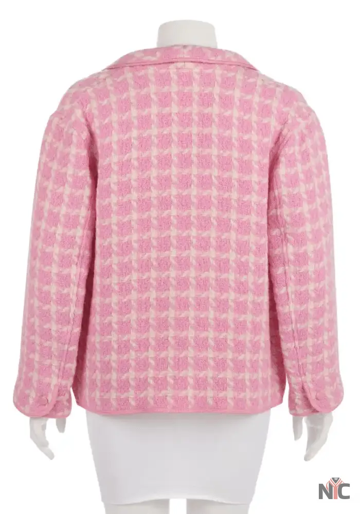 Margot Robbie Barbie Pink Checkered Blazer NYC Jackets