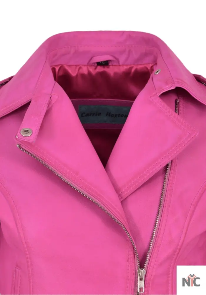 Margot Robbie Barbie Pink Leather Jacket NYC Jackets
