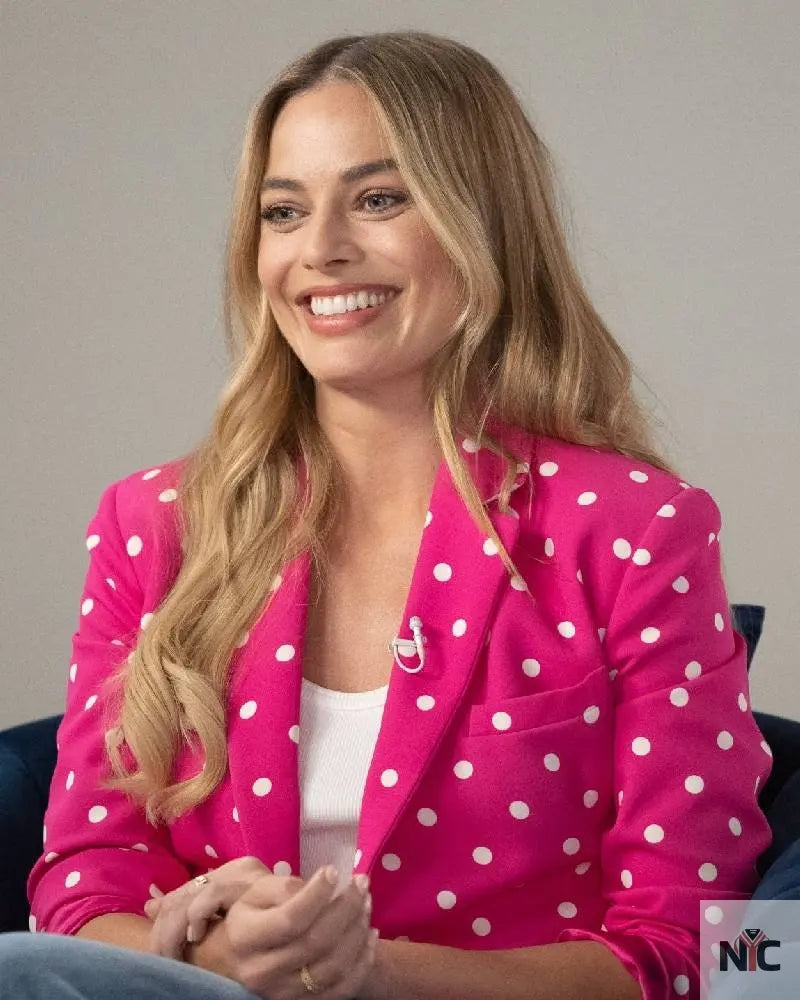 Margot Robbie Polka Dot Blazer NYC Jackets