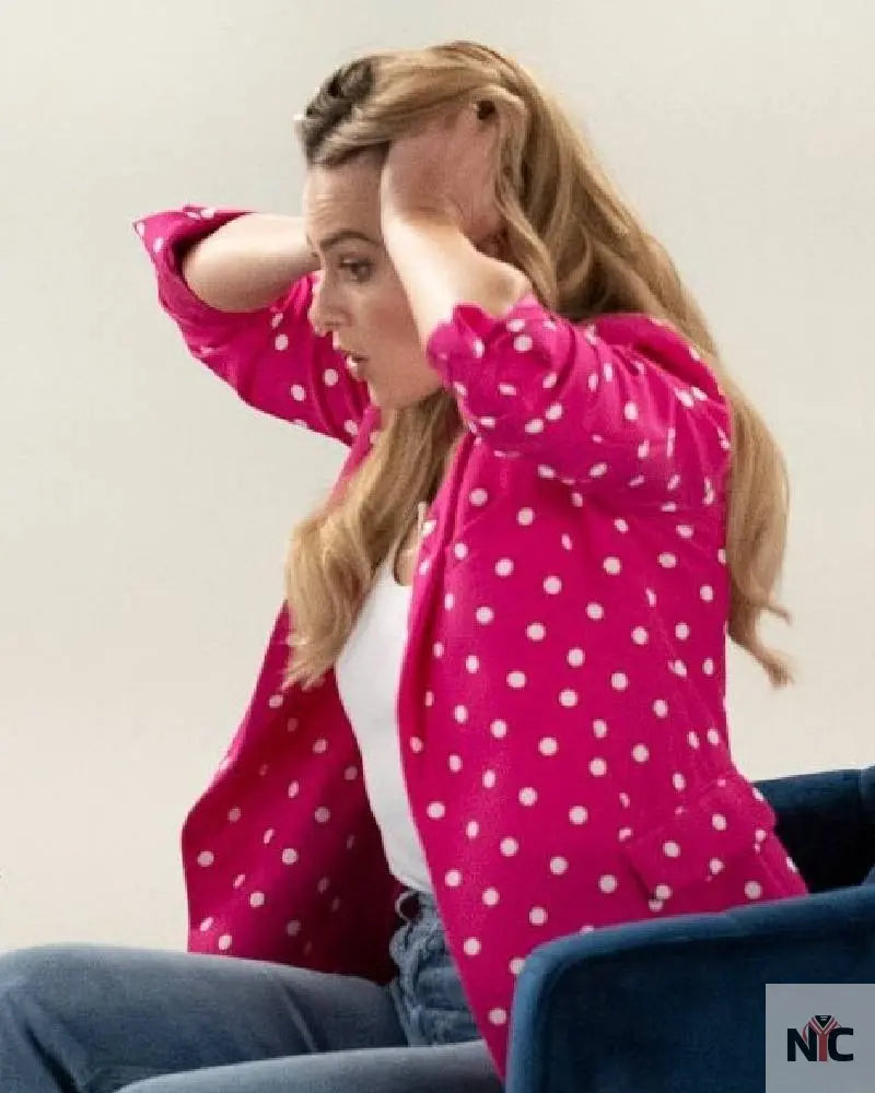 Margot Robbie Polka Dot Blazer NYC Jackets