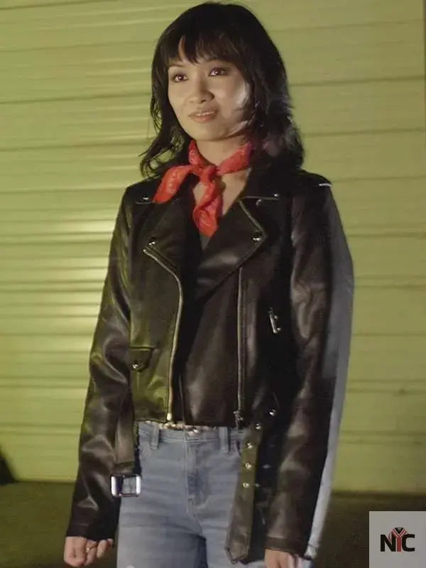 Marieka Prom Killer Clown Girls Black Leather Jacket NYC Jackets