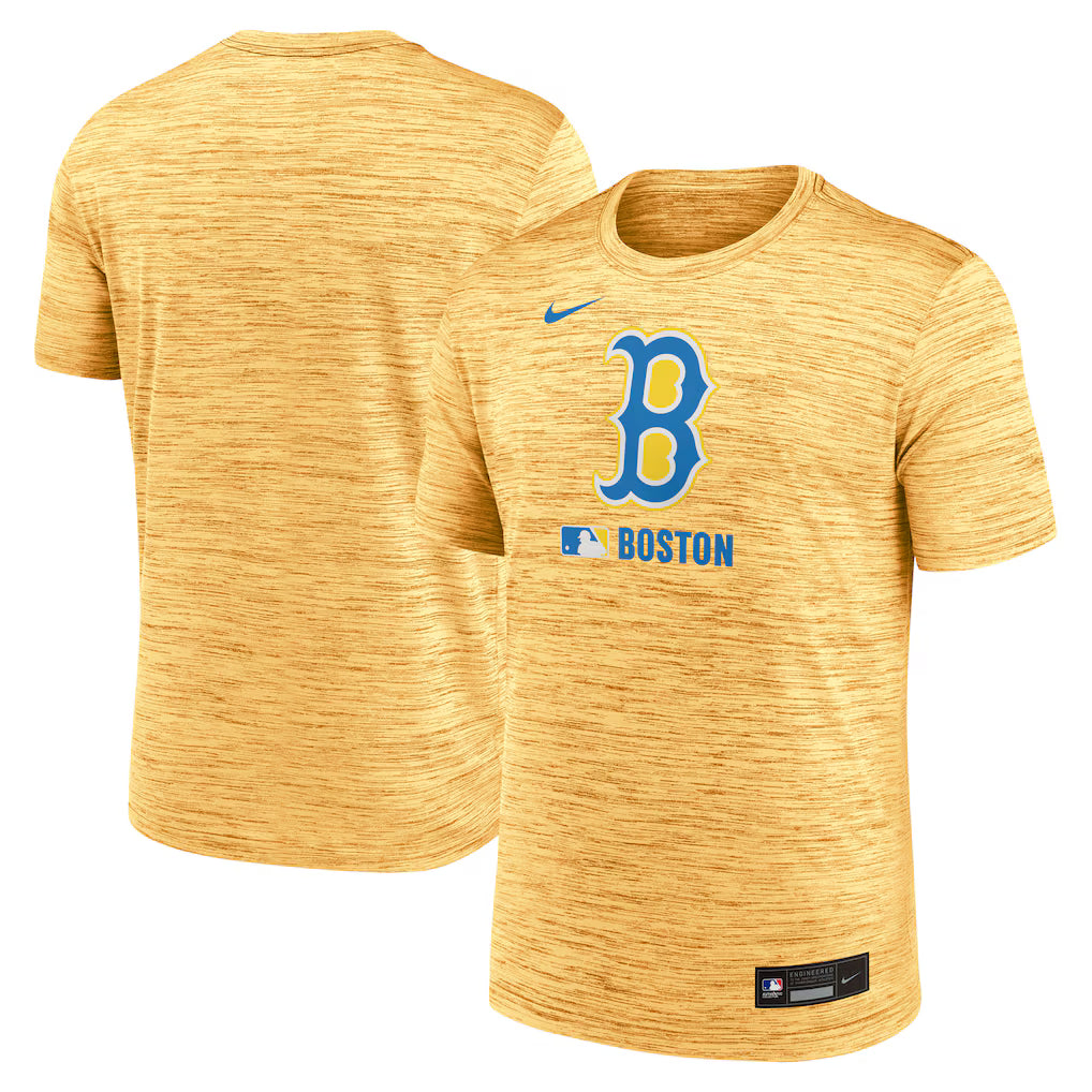 Men’s Boston Red Sox Nike Green 2025 Velocity T-Shirt NYC Jackets