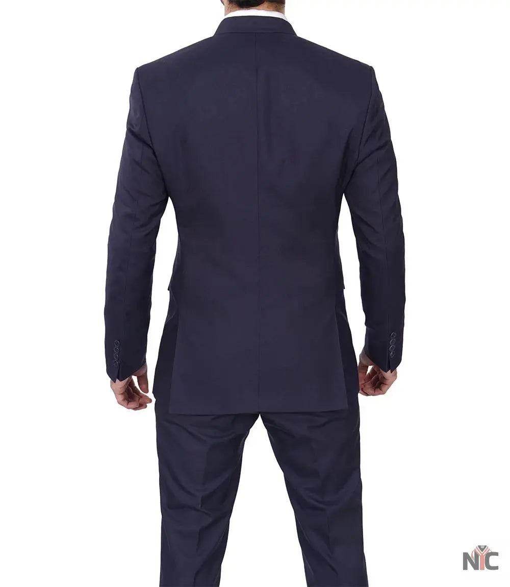 Men's Dark Blue Double Breasted Two-Piece Suit NYC Jackets