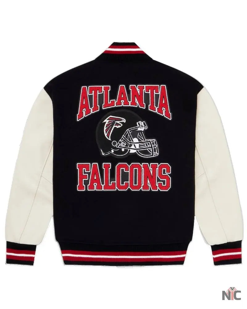 Men’s OVO x NFL Black Atlanta Falcons Full-Snap Varsity Jacket NYC Jackets