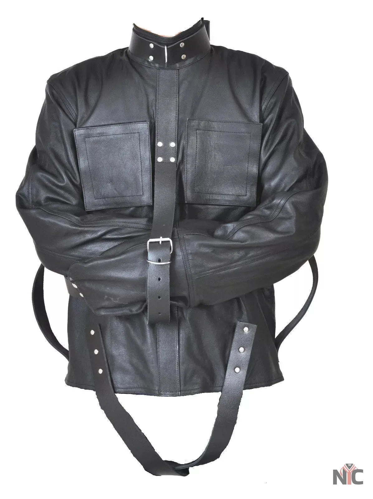 Men’s Real Heavy Duty Leather Straight Jacket NYC Jackets