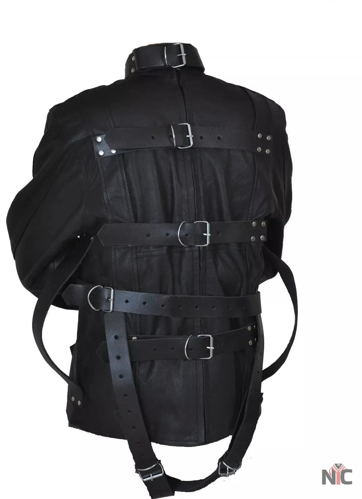 Men’s Real Heavy Duty Leather Straight Jacket NYC Jackets