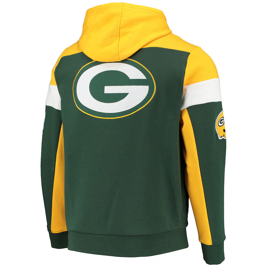 Men's Starter Green/Gold Green Bay Packers Logo Extreme Full-Zip Hoodie - NYC Jackets