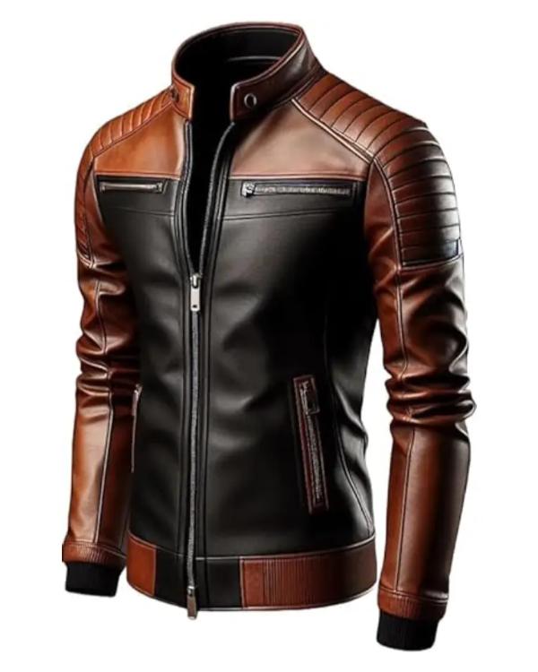 Men’s Brown Trucker Leather Jacket NYC Jackets