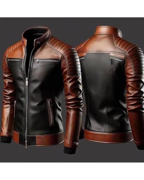 Men’s Brown Trucker Leather Jacket NYC Jackets