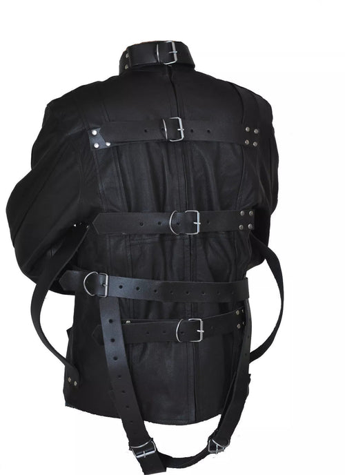 Men’s Real Heavy Duty Leather Straight Jacket NYC Jackets
