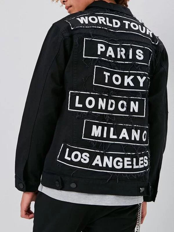 Mens World Tour Denim Jacket NYC Jackets