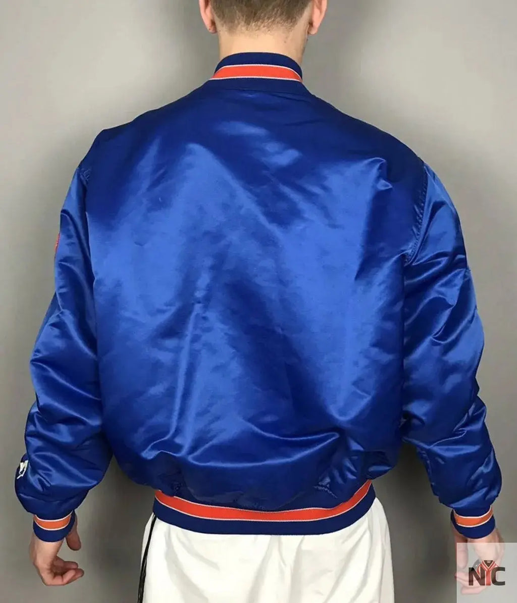Mets New York Blue and White Satin Jacket NYC Jackets
