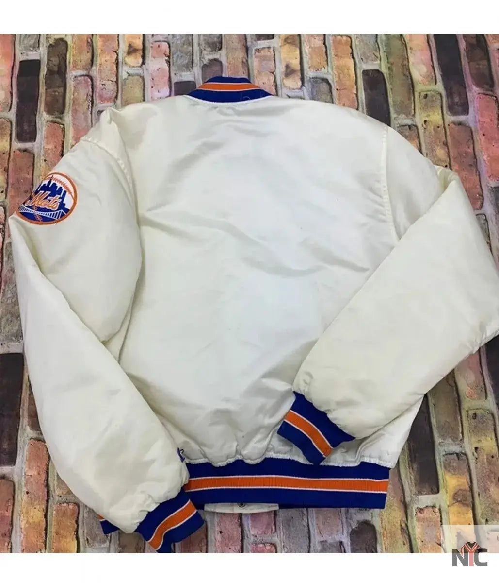 Mets New York Blue and White Satin Jacket NYC Jackets