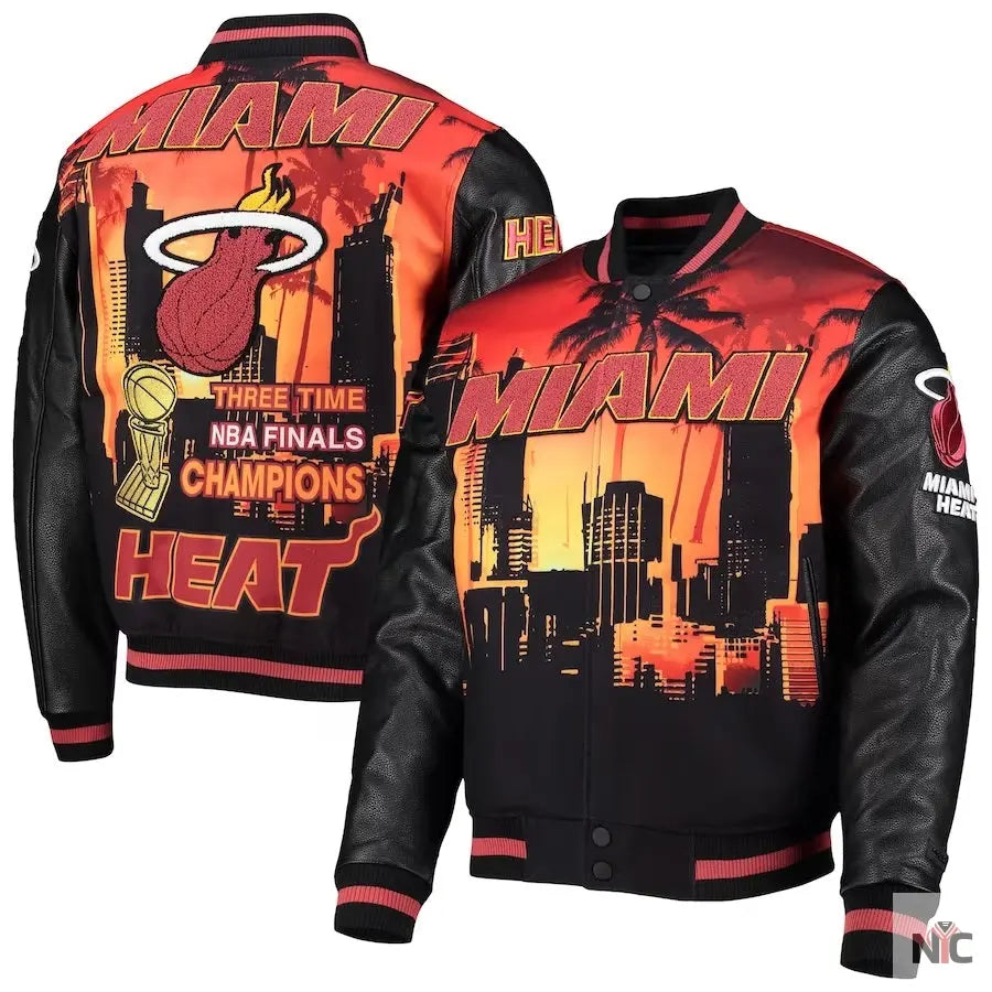 Miami Heat Black Finals Champions Varsity Full-zip Jacket NYC Jackets