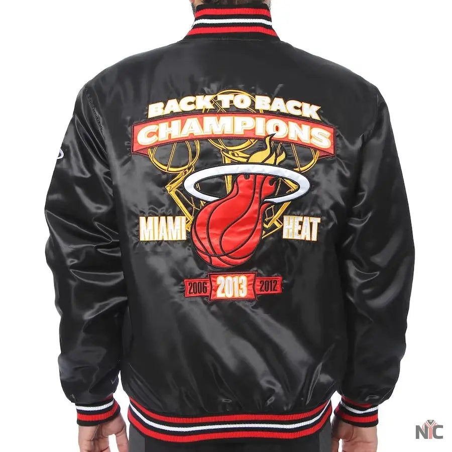 Miami Heat Black NBA Finals Champions Full-snap Jacket NYC Jackets