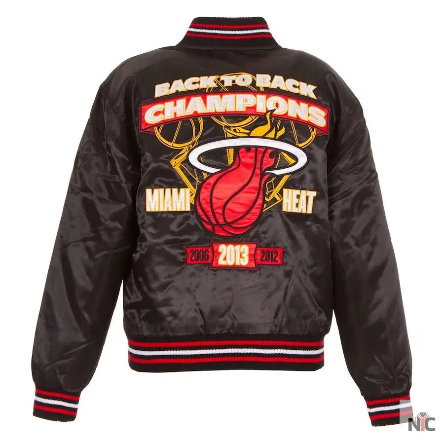 Miami Heat Black NBA Finals Champions Full-snap Jacket NYC Jackets