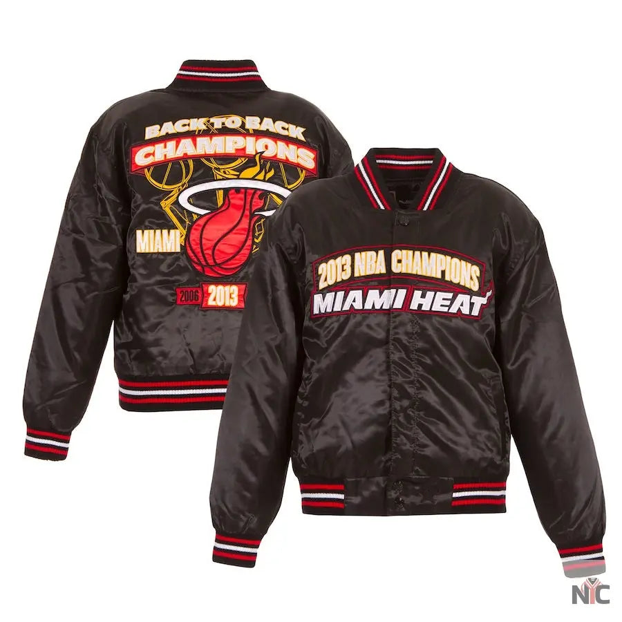 Miami Heat Black NBA Finals Champions Full-snap Jacket NYC Jackets