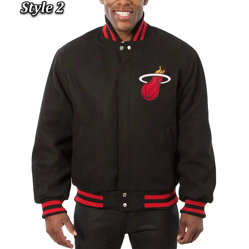 Miami Heat Black Wool Varsity Jacket NYC Jackets