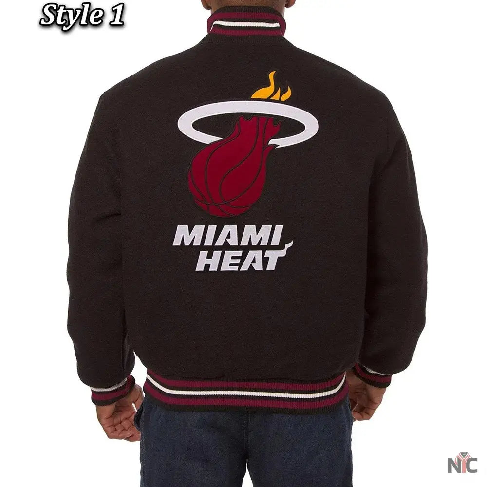 Miami Heat Black Wool Varsity Jacket NYC Jackets